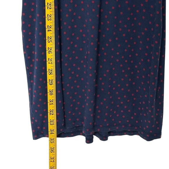 Boden Marion Jersey Knit 3/4 Sleeve Polka Dot Print Navy/Red Mini Dress (4L) - Picture 9 of 14